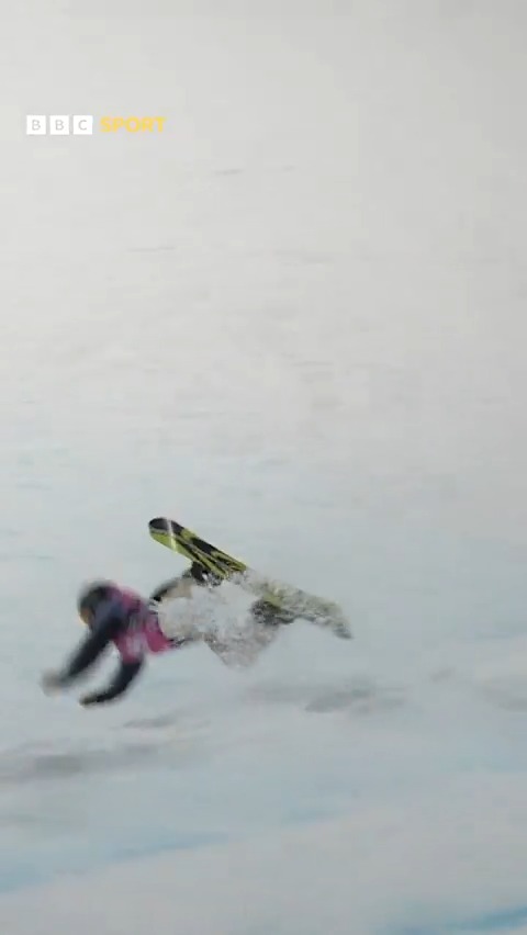 Suffer HUGE fall 😳 Get up, go again.... Become the men's snowboard big air champion 🏂🏆 Ryoma Kimata, take a bow!