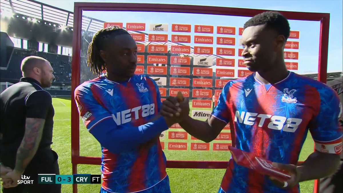 🗣️ Guehi - "I tell [Eze] every day he's one of the best, but it's not about saying it, it's about showing it and he does it." ❤️ Guehi and Eze speak with Gabriel Clarke after victory over Fulham #ITVFootball | #FACup | Gabriel Clarke