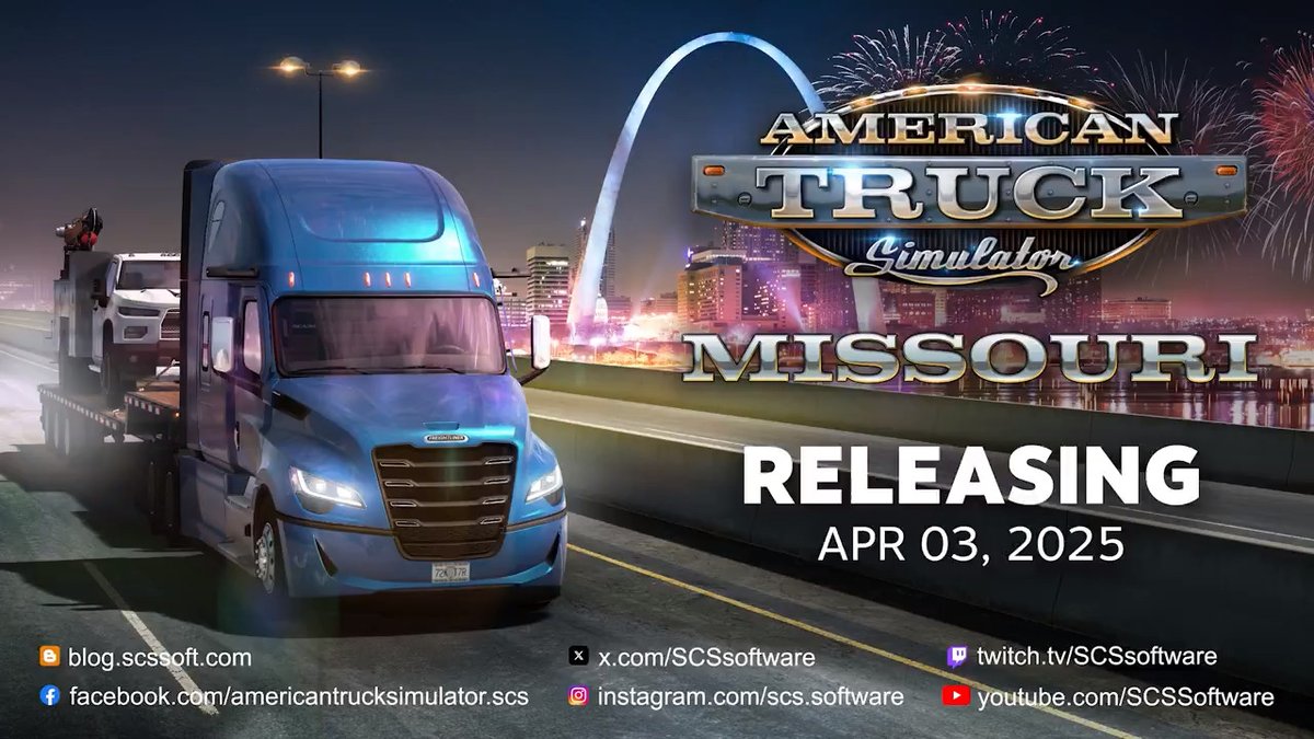 There are only 5 days left until the release of Missouri for American Truck Simulator 😍 Are you ready? Add it to your Steam wishlist today: