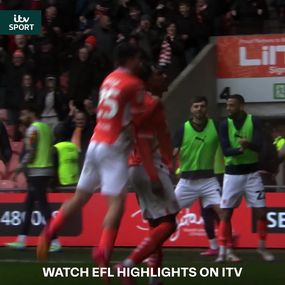 Some celebration from Niall Ennis 😵 The Stoke City loanee with a perfectly weighted lob for Blackpool Blackpool FC | EFL