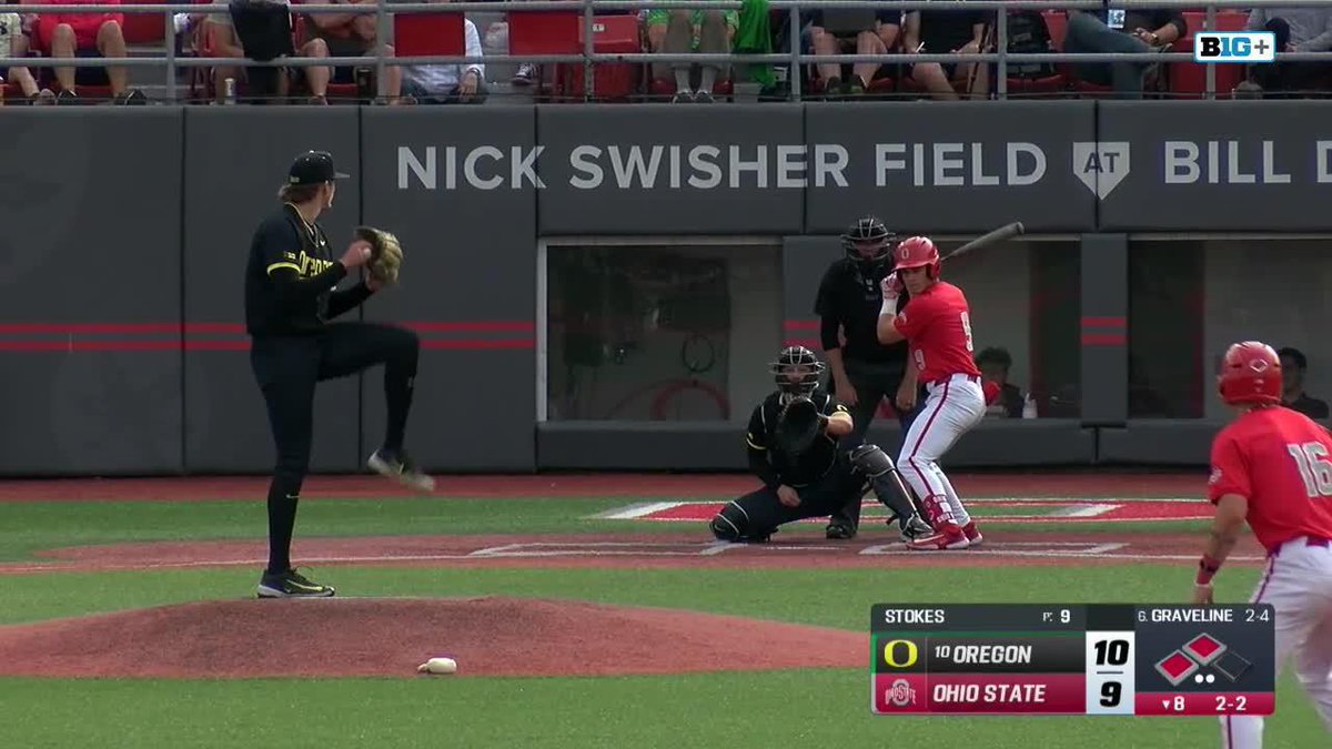 BOTTOM 8 | Matthew Graveline gives the Buckeyes the 11-10 lead with a two-RBI single!! #GoBucks