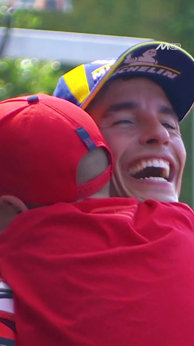Giving the biggest of all hugs to his hero ❤️ Marc Márquez #AmericasGP 🇺🇸