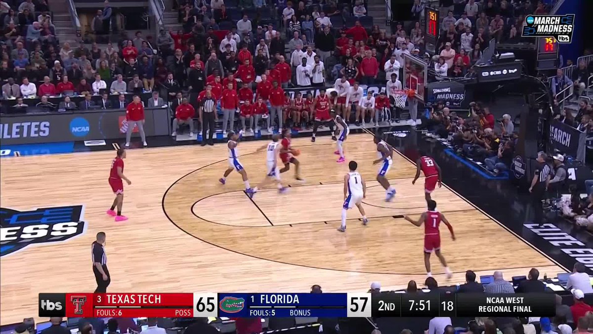 TEXAS TECH EXTENDS THE LEAD TO 10 🤯 WHO'S GOING TO SAN ANTONIO? 👉 #MarchMadness
