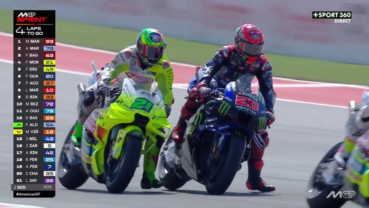 De bon matin on se remet cette bataille entre Fabio Quartararo et les deux Ducati VR46 🤩 #MotoGP #AmericasGP