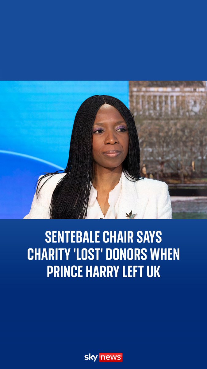 Sentebale chair says charity 'lost' donors when Prince Harry left UK. Sources close to the Duke Of Sussex describe Dr Chandauka's claims as 'completely baseless'.