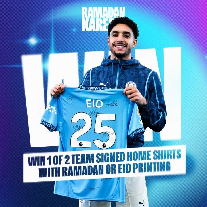 To celebrate Eid, we're giving you the chance to win a team signed shirt with Ramadan or Eid printing 👕✨ Tap to enter ⤵️