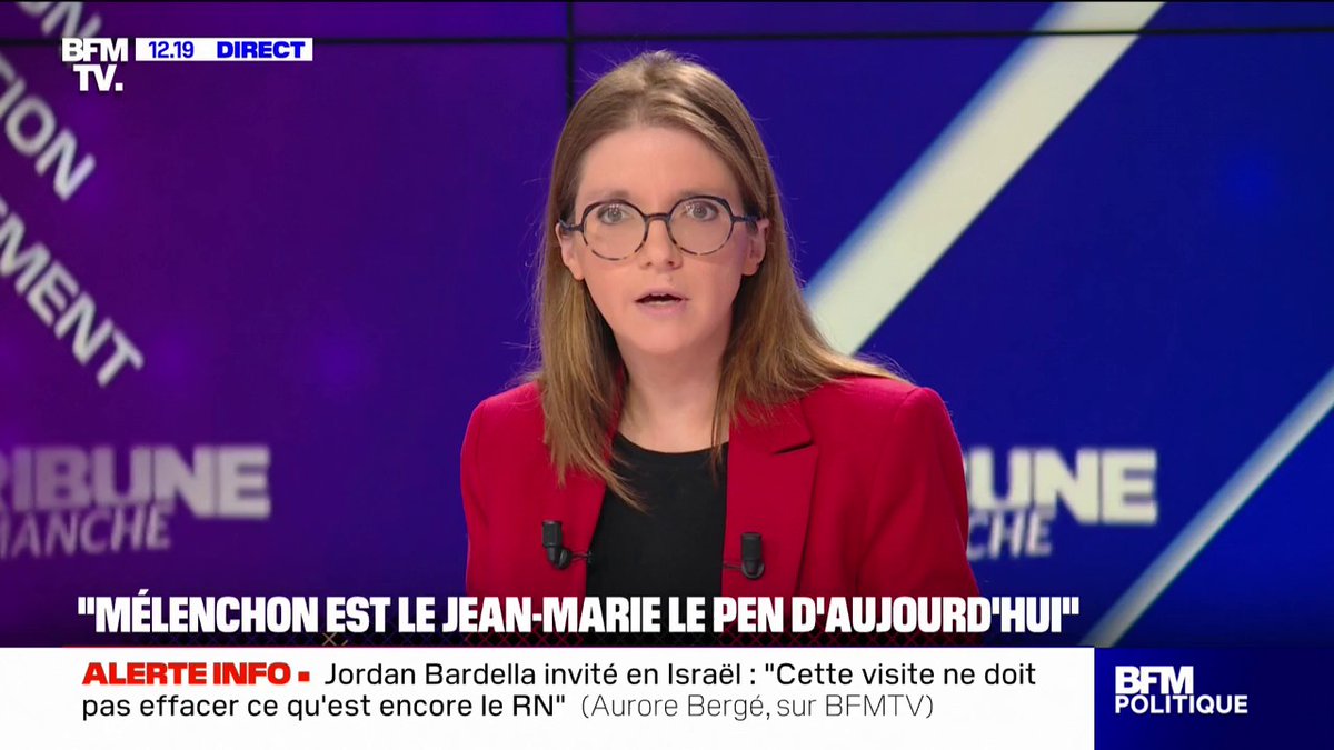 Antisémitisme: Aurore Bergé estime que "Jean-Luc Mélenchon est le Jean-Marie Le Pen d'aujourd'hui"
