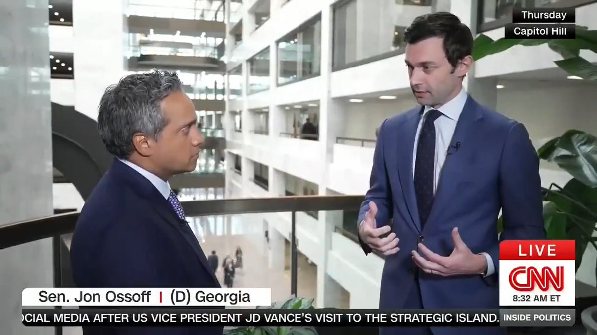 EXCLUSIVE: "I think the president is turning off swing voters by acting so recklessly — by abusing his power," Sen. Jon Jon Ossoff tells Manu Raju that he sees a path for reelection in a state President Trump won in 2024 with an anti-Trump message.