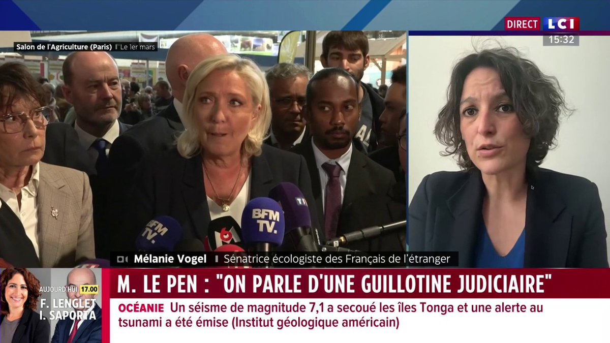 Procès de Marine Le Pen : "Si Marine Le Pen est dans cette situation, ce n'est pas à cause des juges. C'est à cause du fait qu'elle a détourné presque 1 million d'euros d'argent public" estime Mélanie Vogel