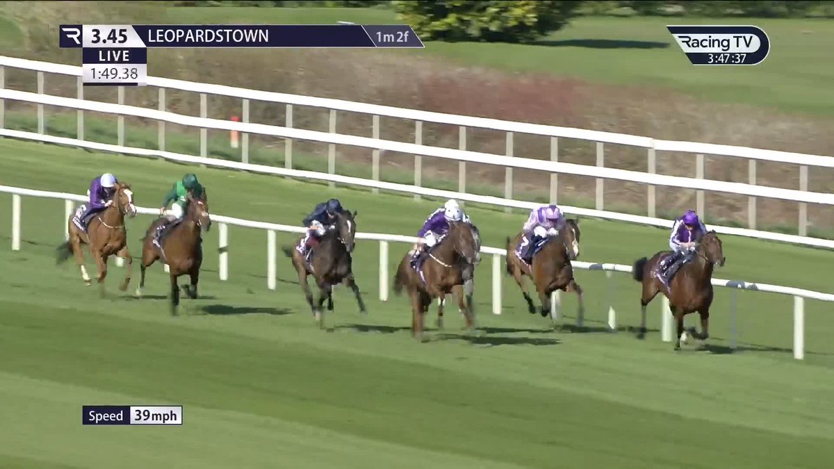 Straightforward 🟪⬜️ Delacroix, beaten a nose in the William Hill Futurity Trophy Stakes, runs away with the Ballysax Stakes on seasonal return. He's been cut into 10/1 (from 16/1) for the Derby. Leopardstown RC | Ballydoyle Racing