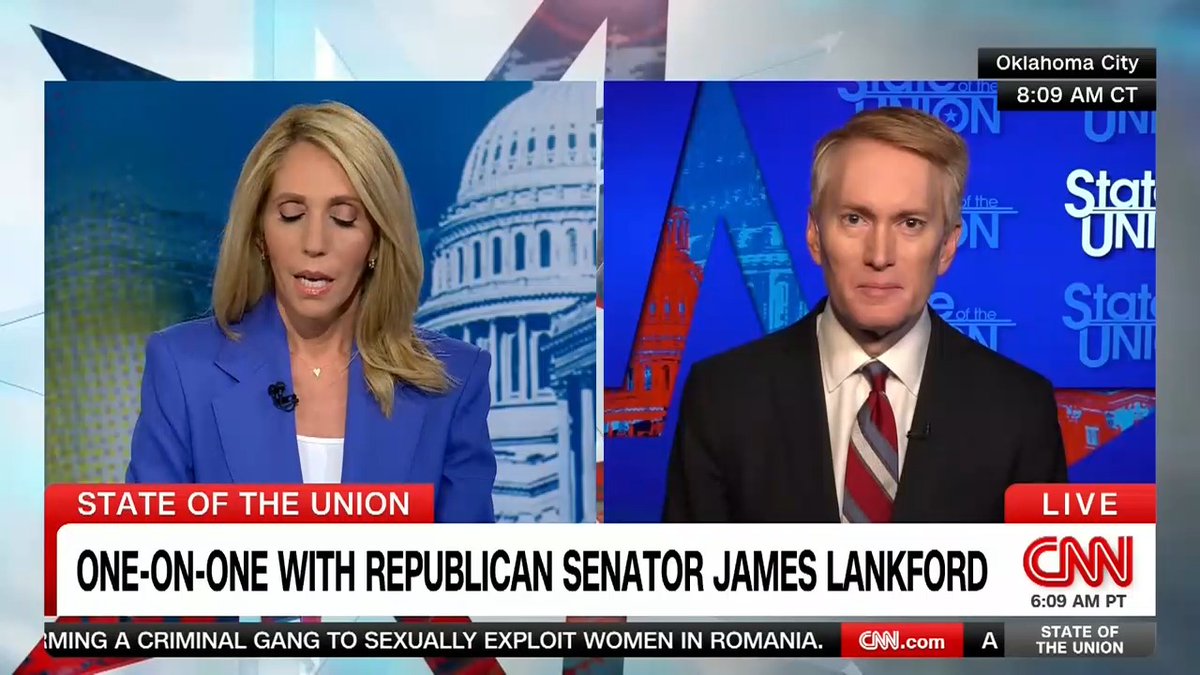 .Sen. James Lankford defends the Trump administration detaining a Tufts PhD student and revoking her visa but tells Dana Bash “she should have due process.”