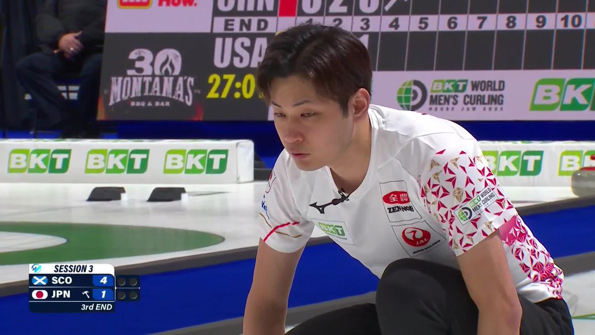 Japan 🇯🇵 get four back! Yanagisawa Riku capitalises and makes a perfect draw to regain the lead after three ends. 🙌 What a game this is! Watch all games live on The Curling Channel! #curling #WMCC #japan