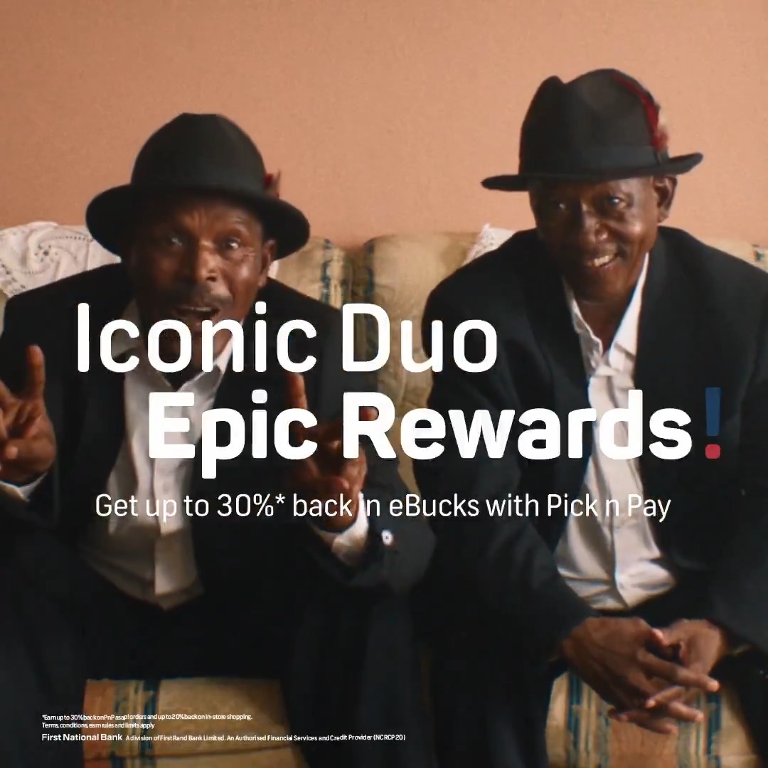 Mzansi’s legendary duos are always a hit, and this one is no different. FNB and Pick n Pay’s partnership brings you the ultimate duo to give you epic rewards. Earn up to 30% back in eBucks when you shop in-store or on asap! #FNBXPNP #Iconicduos