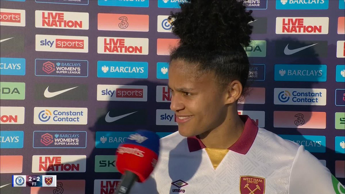 "We are really, really happy." Shekiera Martinez reflects on West Ham's comeback draw against Chelsea 👏