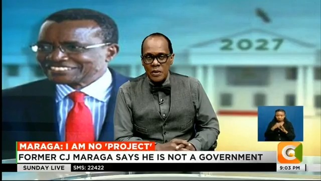 Maraga: I Am No ‘Project’ Former CJ Maraga says he is not a government project CJ says he is consulting on 2027 presidential bid Maraga hopeful the country will get a good IEBC team #CitizenSundayLive Jeff Koinange, MBS Olive Burrows