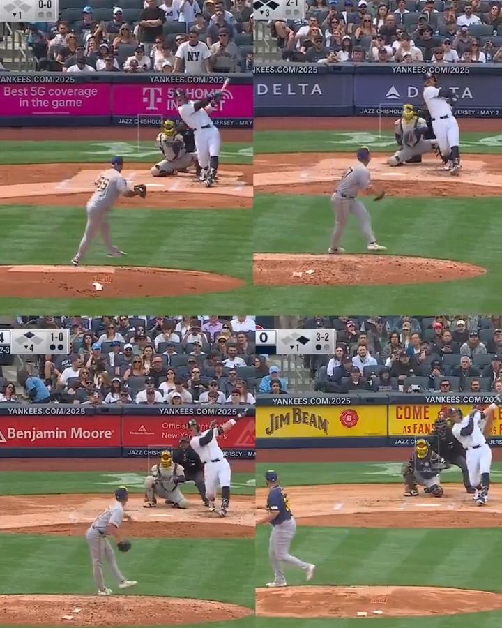 Aaron Judge has hit 1,699 feet worth of homers in the last two days ... HR 1: 468 feet HR 2: 396 feet HR 3: 425 feet HR 4: 410 feet