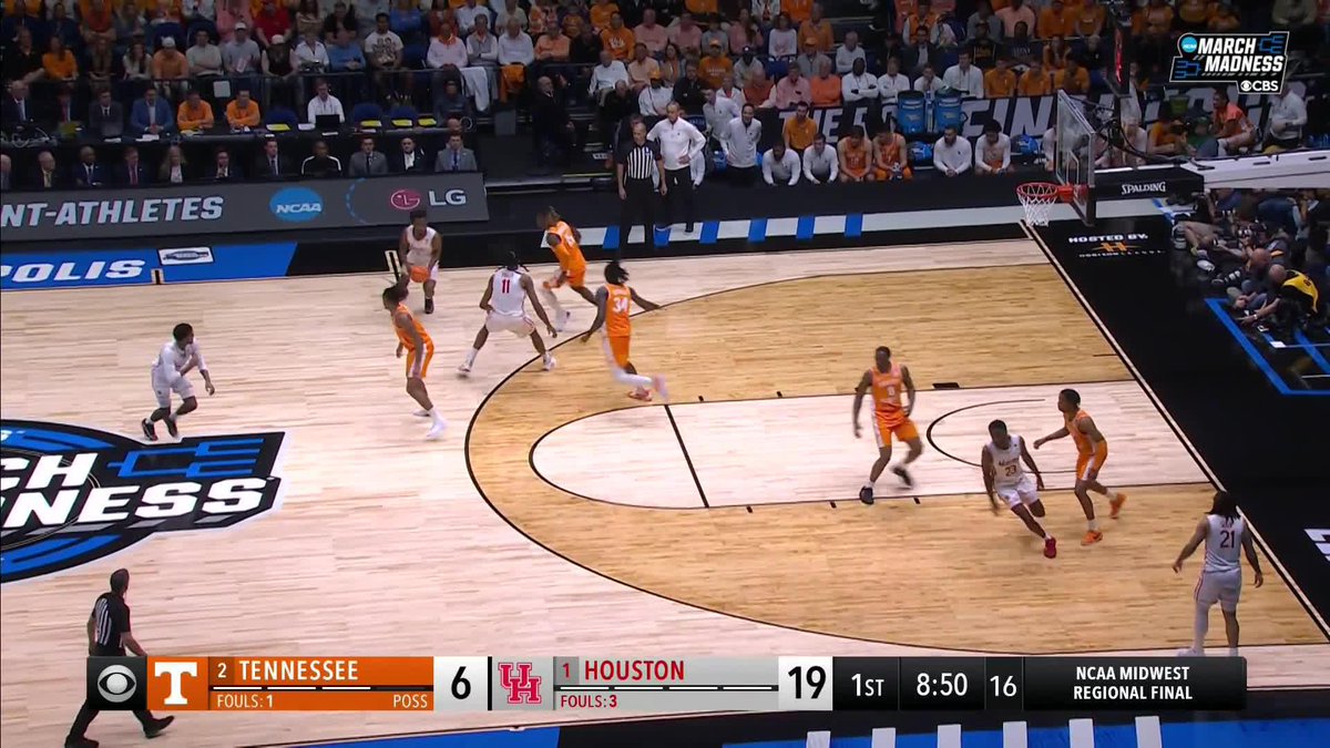 Okpara blocks it off the backboard 🚫 #MarchMadness Tennessee Basketball
