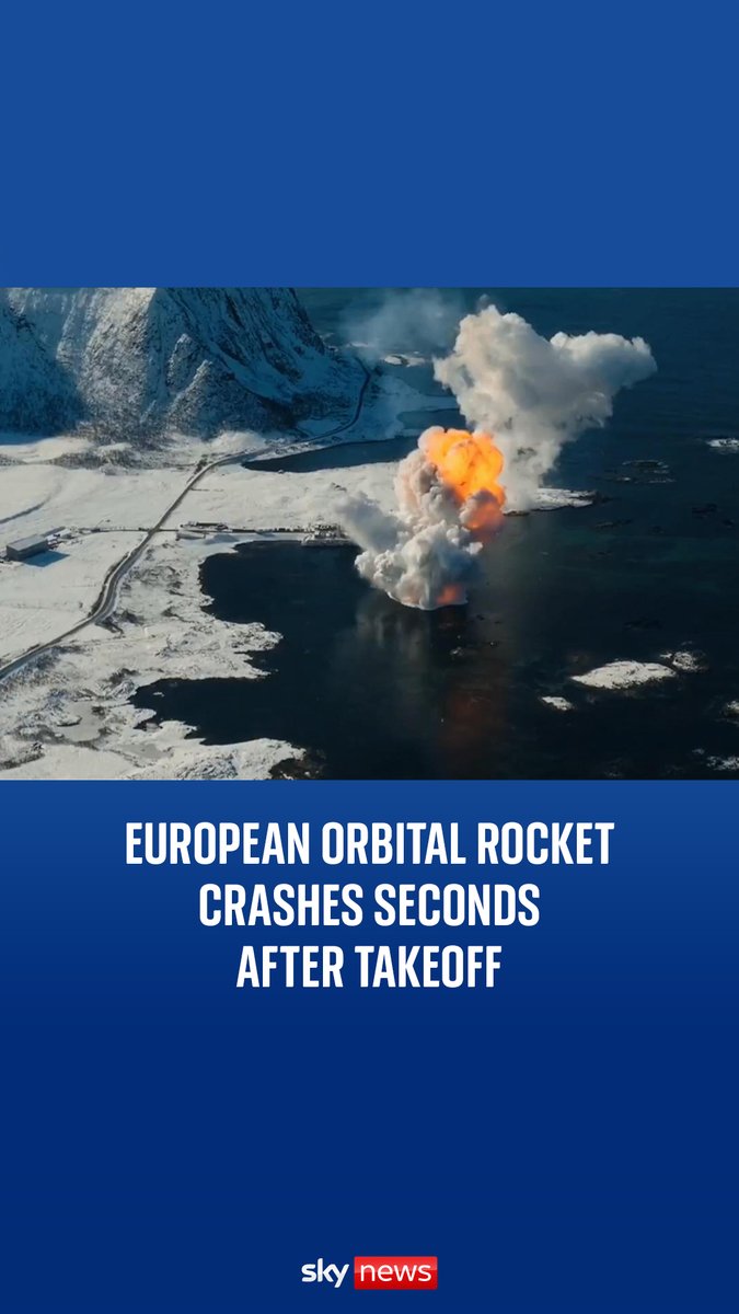 A test rocket aimed at kickstarting satellite launches from Europe exploded 40 seconds after takeoff from Norway 🇳🇴 More ➡️