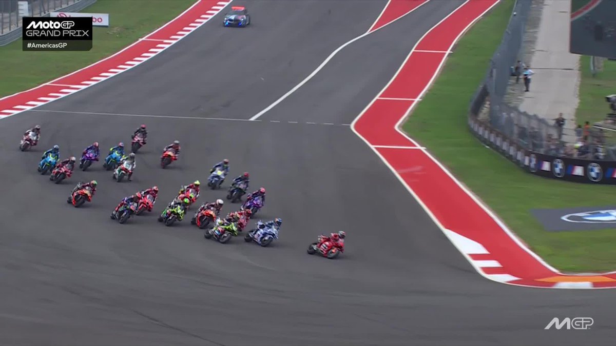 LIGHTS OUT in Austin! ๐ฅ Marc Mรกrquez leads from pole โ
#AmericasGP ๐บ๐ธ