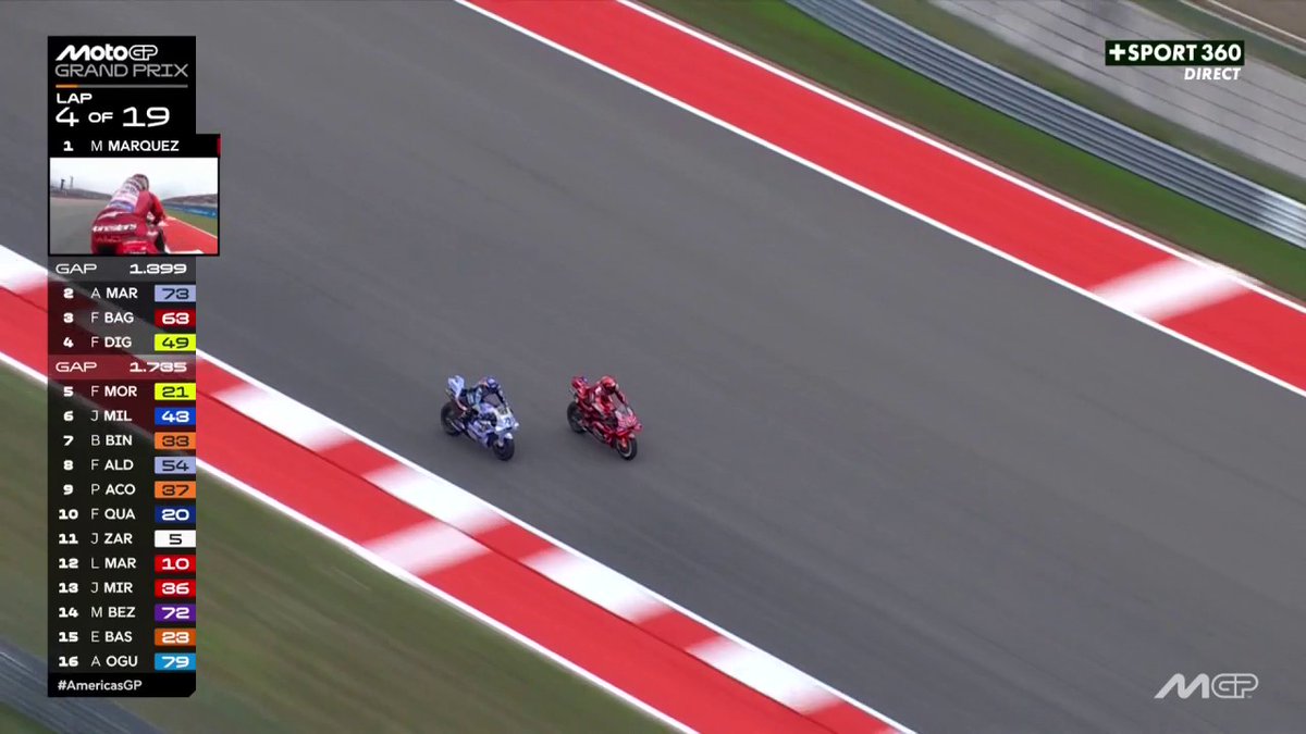 Sublime dépassement de Francesco Bagnaia sur Álex Márquez pour la P2 ! 🌶️ Il se lance désormais à la poursuite de Marc Márquez (1) 🔥 #AmericasGP | #MotoGP