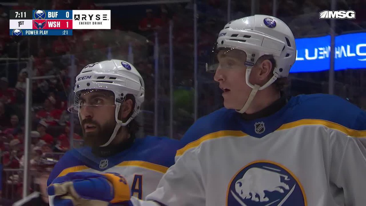 Tage Thompson evens it up on the power play 🚨 #LetsGoBuffalo | RYSE Energy Drink