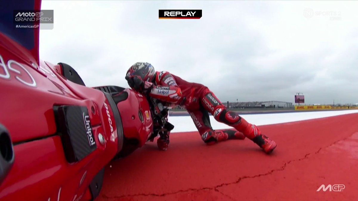 MARC MARQUEZ GOES DOWN 💥 #MotoGP | #AmericasGP | Live on TNT Sports and Discovery+