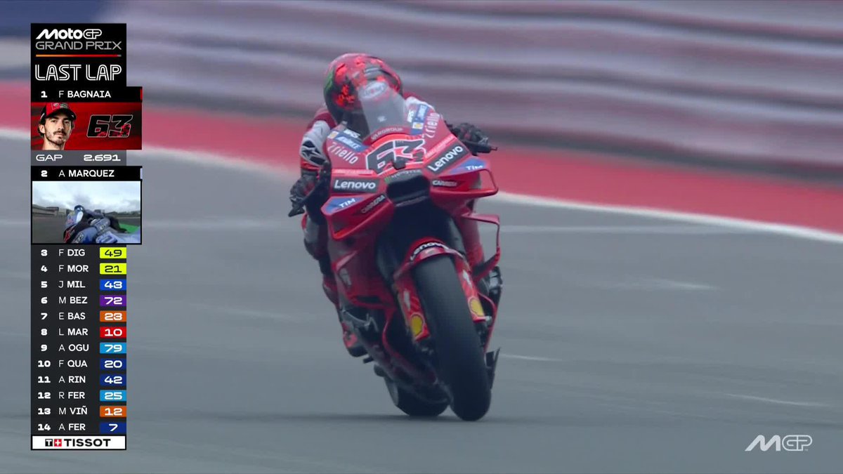 LAST LAP for Pecco Bagnaia! He's on course for his first win at COTA in #MotoGP 🚨 #AmericasGP 🇺🇸
