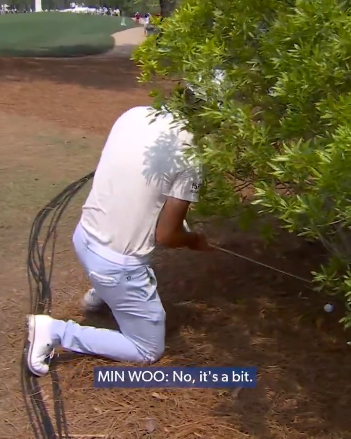 "I just don't think that's ever the shot" 😅 @MinWoo27Lee made par (after reluctantly taking an unplayable) 📺 NBC