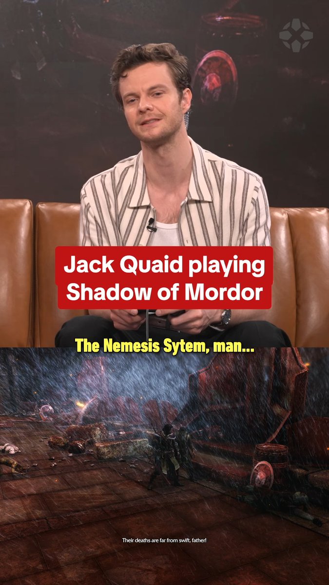 Jack Quaid gushes about the Nemesis system while playing Middle-earth: Shadow of Mordor. Full IGN Arcade episode: