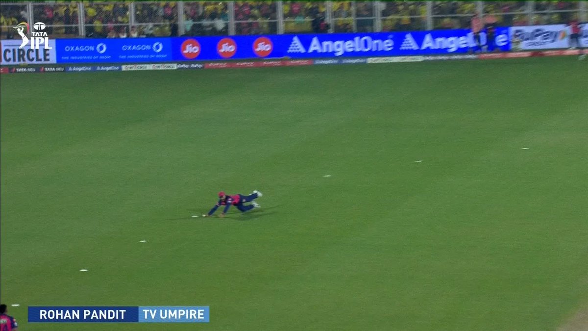 Catch of the IPL season so far?! 🤯 Riyan Parag with this SPECTACULAR dive to dismiss Shivam Dube 🫴