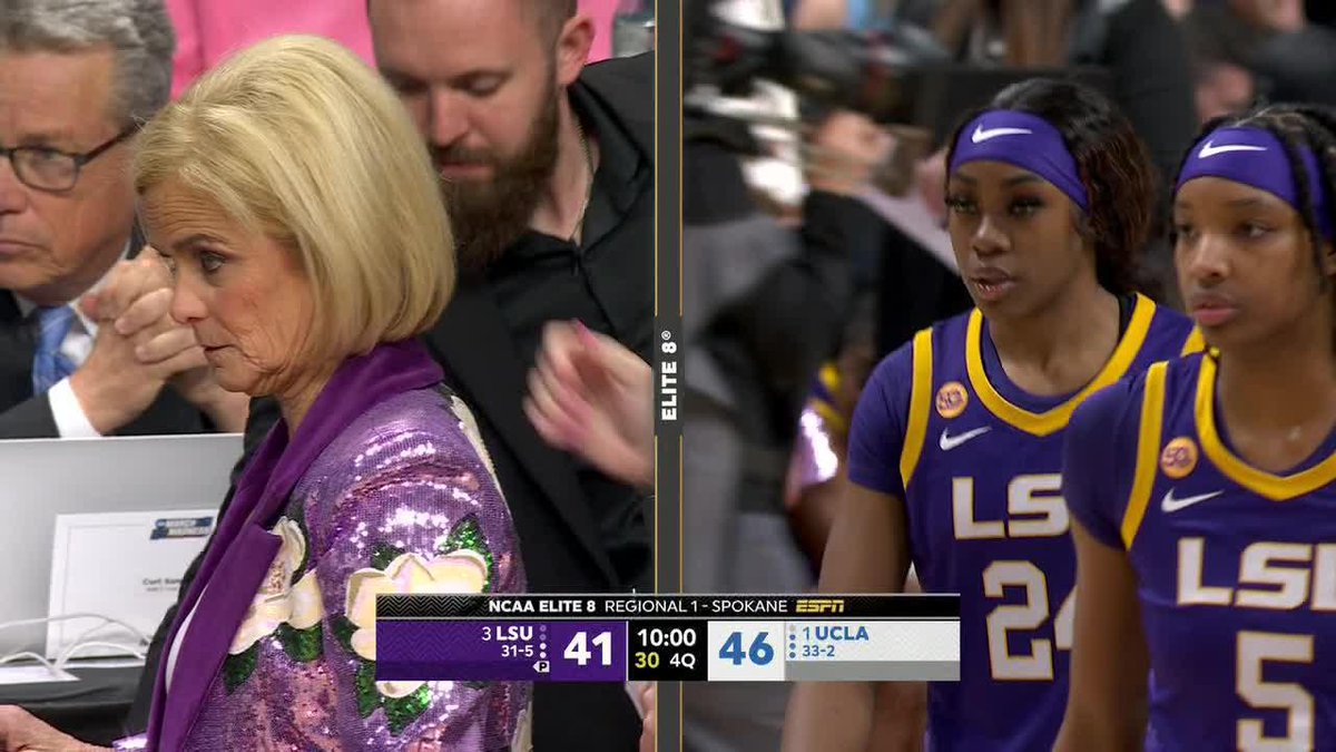 Aneesah Morrow has suffered a broken nose but is checking back into the game for LSU. Absolute warrior 😱