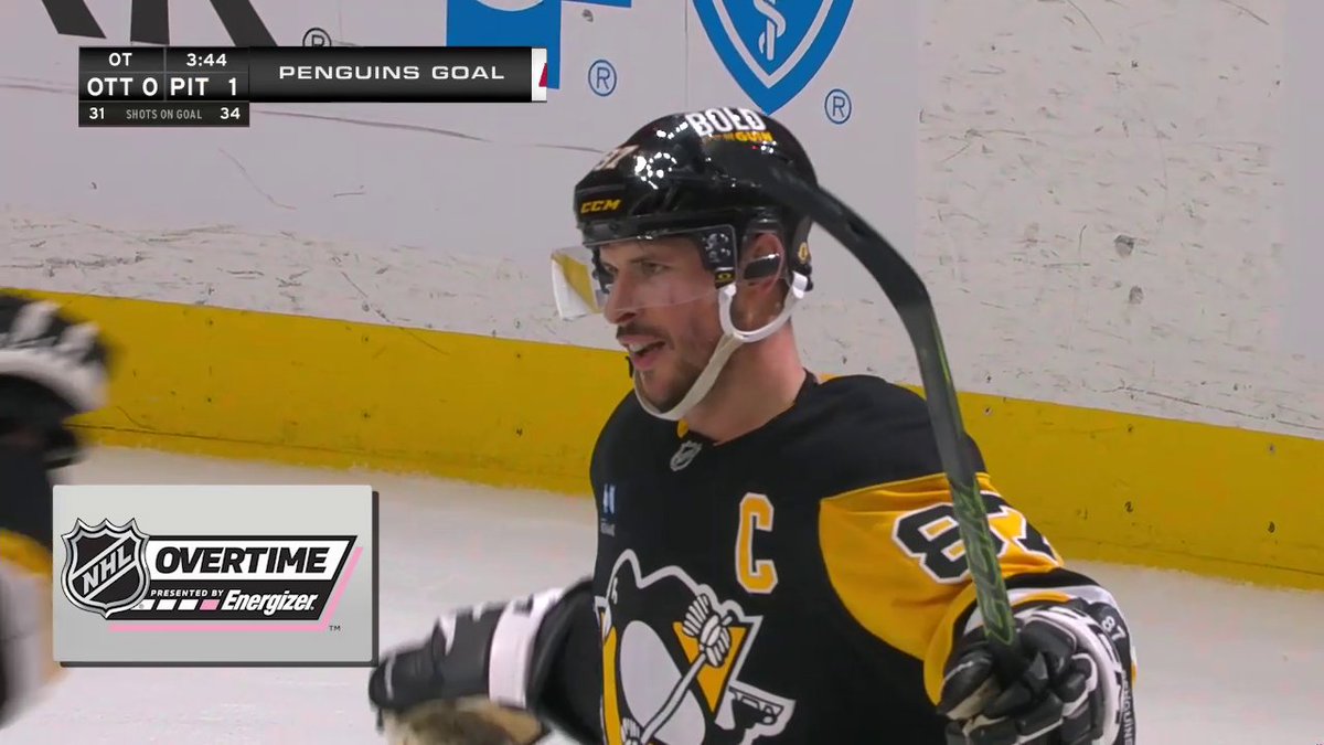 WHO ELSE BUT SID IN OVERTIME!? 🐧 Sidney Crosby blasts home the Energizer overtime winner for the Pittsburgh Penguins!