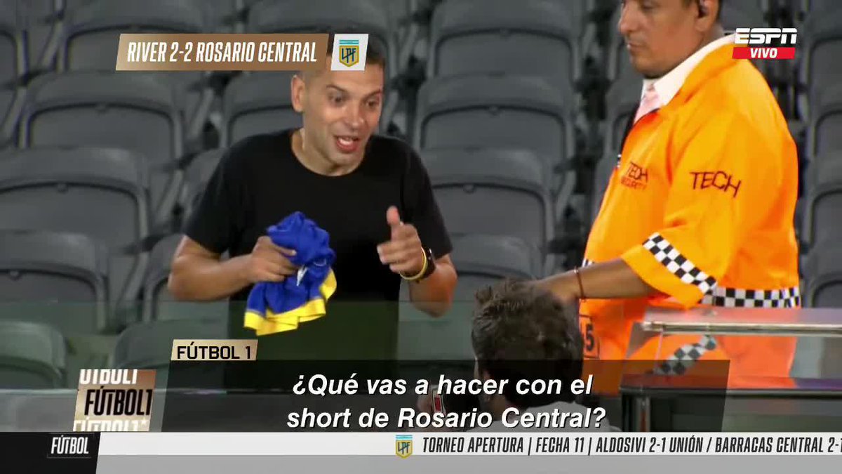 Y vos, hincha de River... ¿Usarías un short AZUL y AMARILLO de Rosario Central? 📺 #ESPNFútbol1 | #DisneyPlus