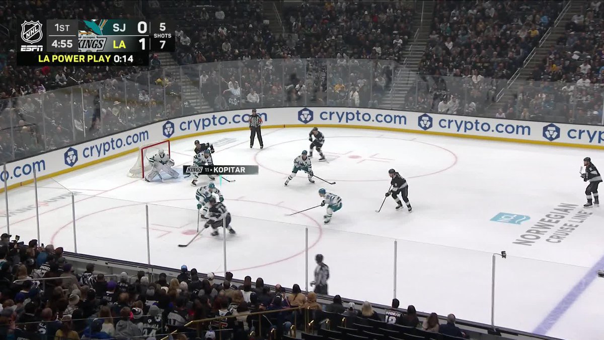 Kopitar ➡️ Kempe 🚨 Kings lead the Sharks 2-0 after 1 on ESPN.