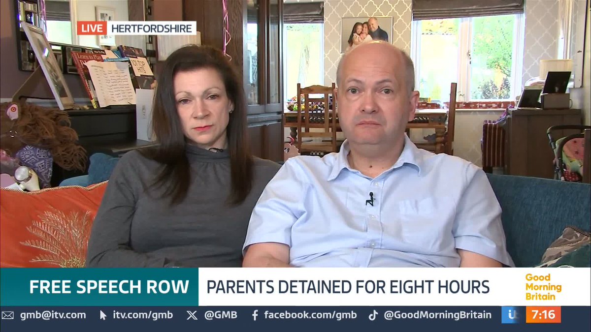 'Why do you think they came to your door?' Susanna Reid and Ed Balls talk to Rosalind Levine and Maxie Allen who were confronted by six police officers at their home and arrested for comments and emails they made about their daughter's school.