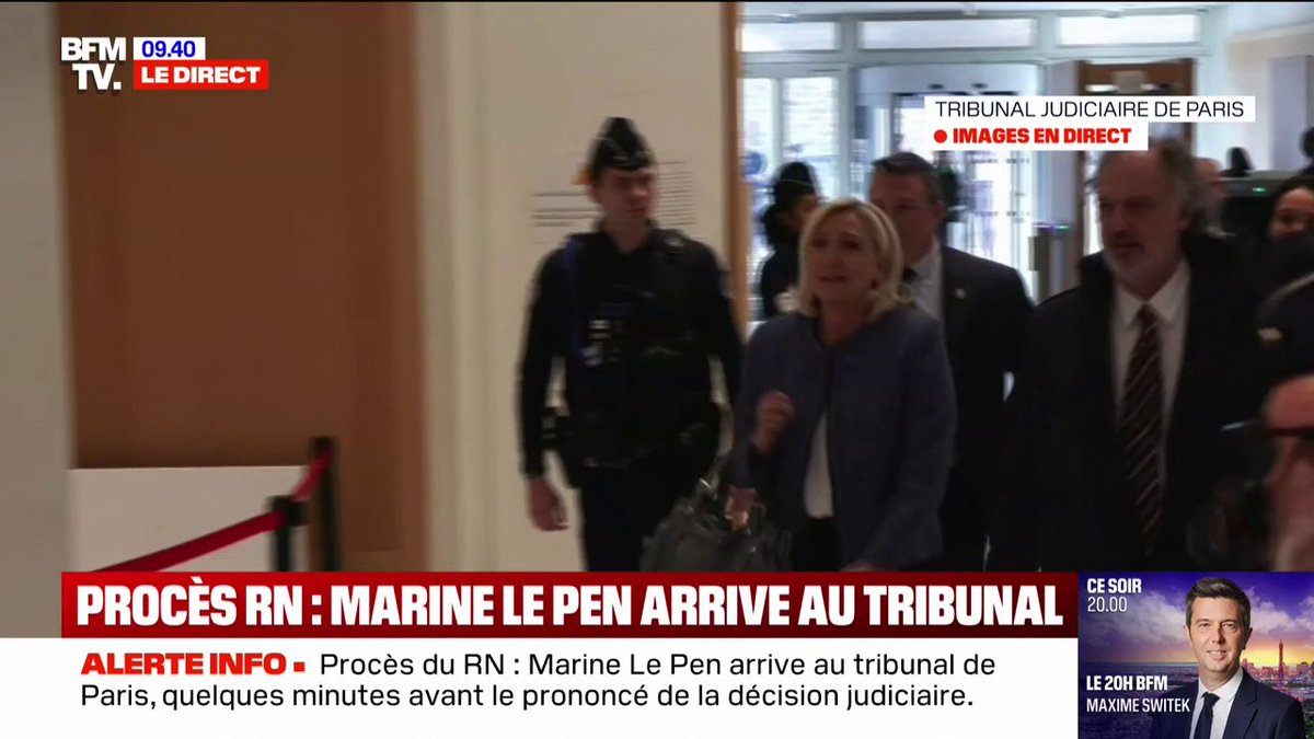 🔴 Procès du RN: Marine Le Pen arrive au tribunal de Paris