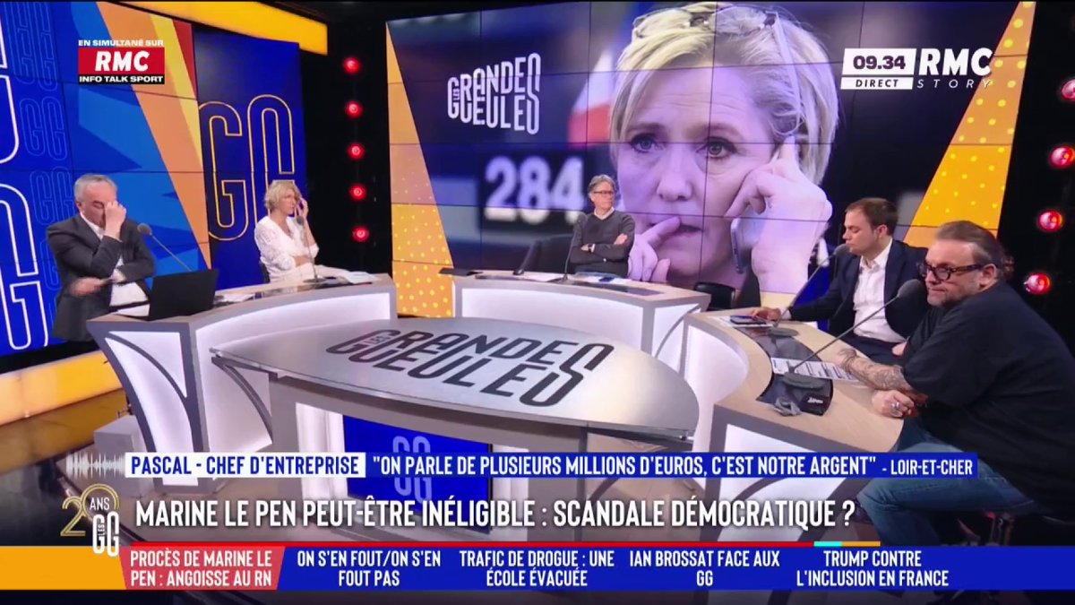 🧑‍⚖️ Marine Le Pen peut-être inéligible 📞 Le coup de gueule de Pascal au 3216 : "On est en train de banaliser le vol. Créez votre parti ! C'est un totem d'immunité. Un OQTF qui vole une pomme, c'est un lynchage... là, ils volent des millions d'euros et c'est normal." #GGRMC