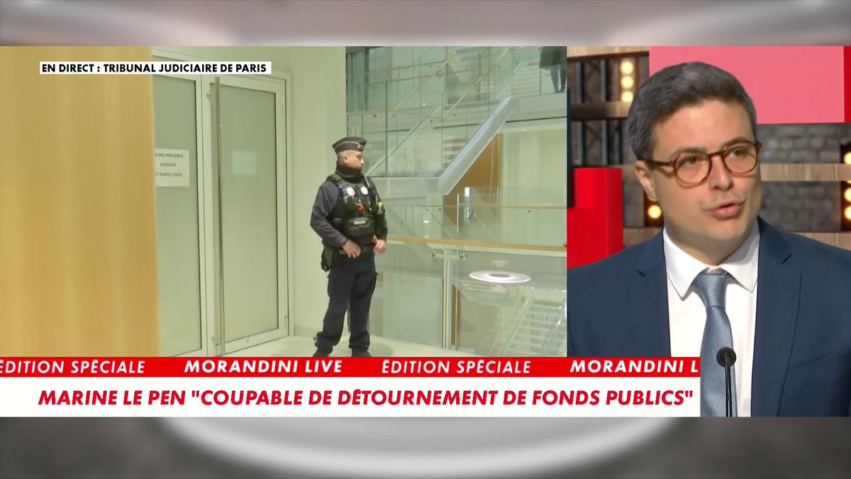 Maxime Thiebaut sur le jugement de Marine Le Pen qui a été reconnue coupable de détournement de fonds publics : «C'est une surprise qu'elle soit reconnue coupable. Monsieur Bayrou a lui été relaxé pour une prévention similaire», dans #MorandiniLive