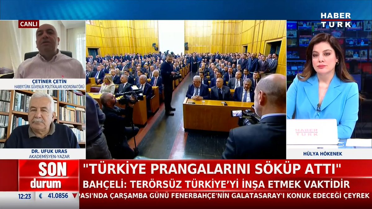 🗣️"Herkesi Türkiye’nin kutlu geleceğini birlikte inşa etmeye çağırıyoruz." Devlet Bahçeli'nin açıklamaları nasıl değerlendiriliyor? Habertürk TV Güvenlik Politikaları Koordinatörü Çetiner Çetin #GünOrtası'nda Hülya Hökenek İncedursun'e değerlendirdi.