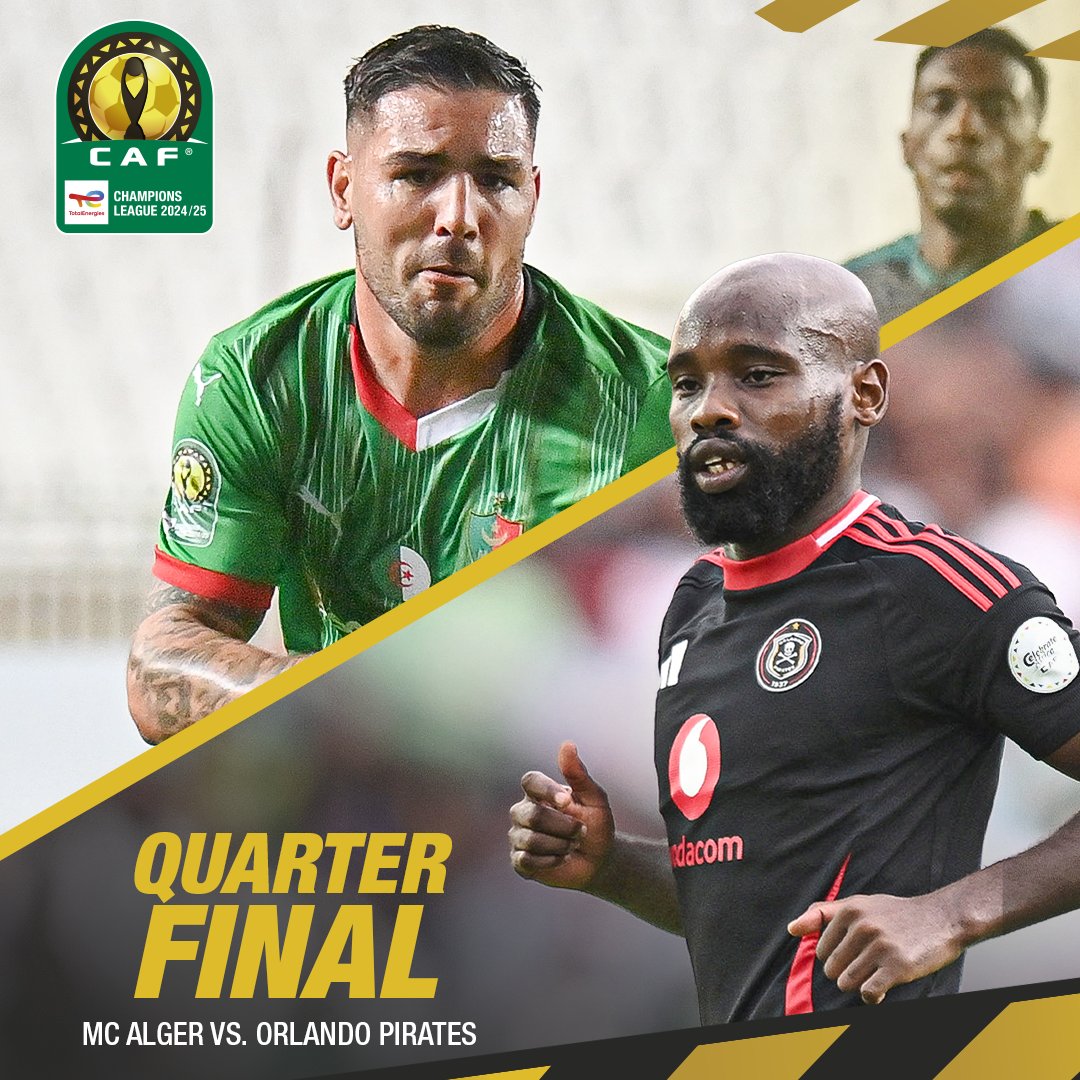 ๐ฉ๐ฟ MC Alger ๐ Orlando Pirates ๐ฟ๐ฆ Two sides that proved hard to beat, but only one #TotalEnergiesCAFCL semifinal spot. Who takes it?