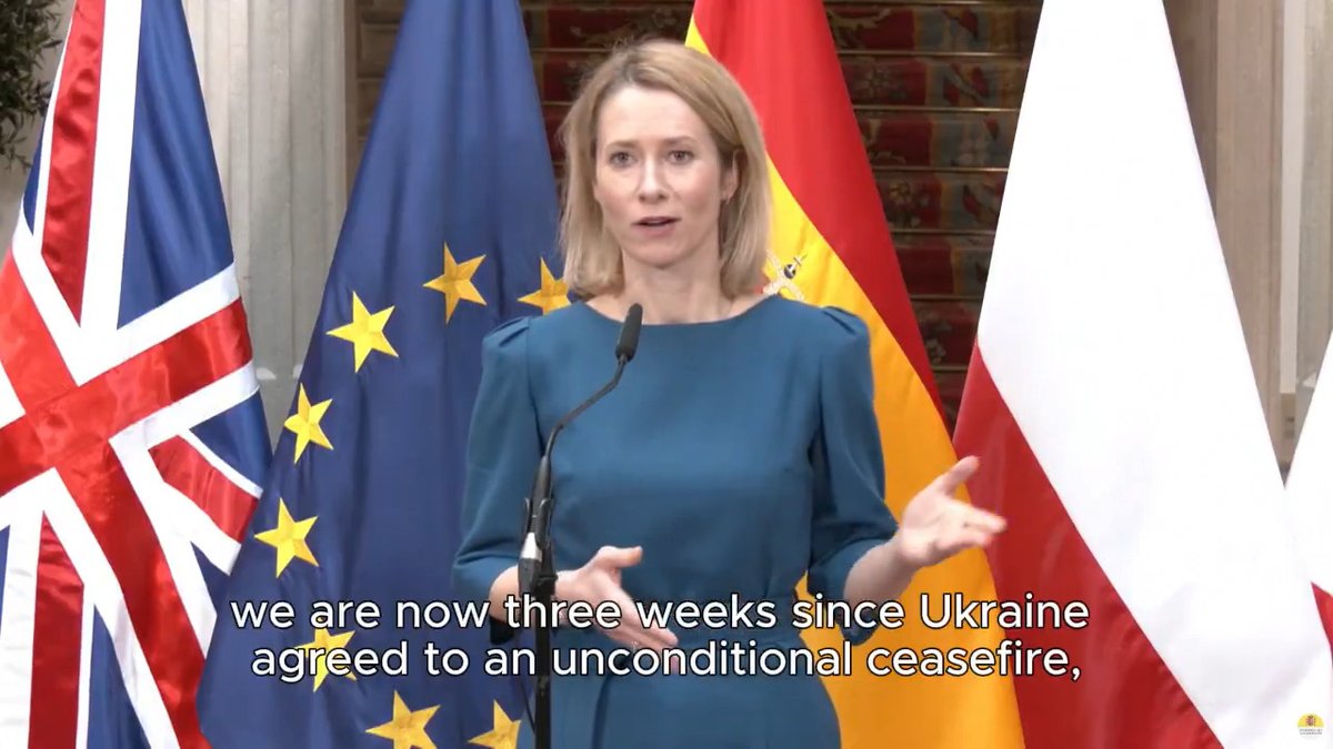 It is a pleasure to be in Madrid. Today marks three weeks since Ukraine agreed to a ceasefire. Since then, Russia has obstructed and evaded efforts for peace. My doorstep ahead of the G5+ Ministerial meeting on European security and Ukraine ↓