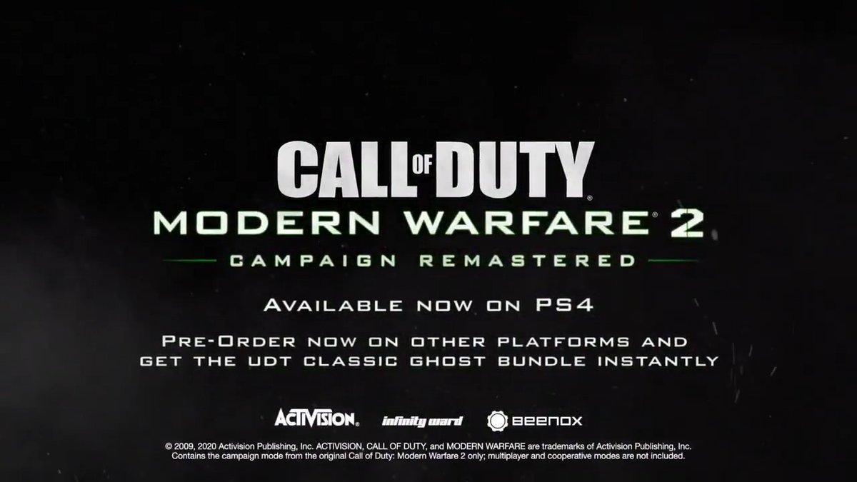 5 years ago today: Call of Duty: Modern Warfare 2 Campaign Remastered was released.