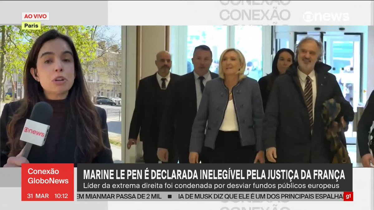 Líder da extrema-direita francesa, Marine Le Pen foi declarada inelegível pela Justiça ao ser considerada culpada de desviar fundos públicos europeus para beneficiar próprio partido. Veja com Paola De Orte. ➡ Assista ao #ConexãoGloboNews: #GloboNews