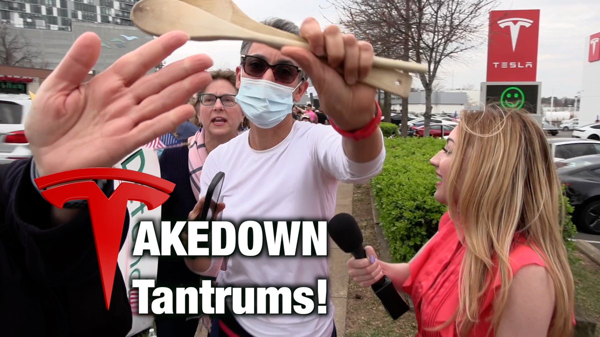 This aggressive mob of outgrown hippies got very angry when I asked why they were demonstrating outside a local tesla dealership.