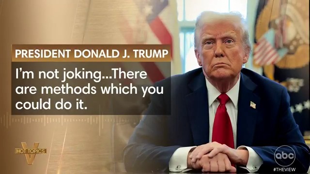 TRUMP DOESN’T RULE OUT A THIRD TERM: #TheView co-hosts weigh in on the president claiming there are constitutional loopholes that would allow him to run for a third term in office and saying he's “not joking” about the possibility.