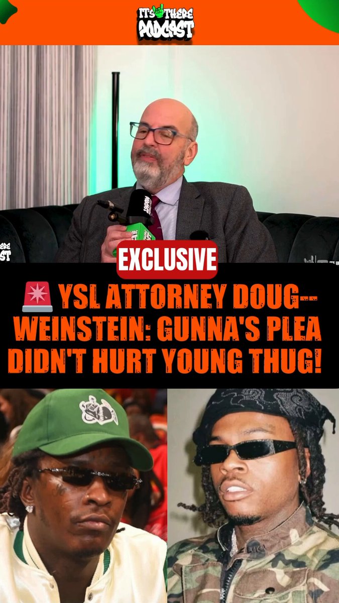 🚨 Doug Weinstein DROPS BOMBSHELL! 💥 Says Gunna DIDN’T Hurt Young Thug in Trial! 😳🔥 #IUTPNews #ItsUpTherePodcast Y’all been saying #Gunna’s plea deal hurt #YoungThug, but top attorney Doug Weinstein just flipped the script! 👀⚖️ 🔑 Here’s What He Revealed: ✅ Gunna’s plea DIDN’T hurt Thug’s case—despite what the internet believes! 😳 ✅ The ‘snitch’ narrative is being pushed without real legal backing. 🧐 ✅ Breaks down how the media twisted courtroom reality! 🤯 ✅ The REAL legal factors that actually impacted Thug’s fate. 🚨 The Backstory 🎭 🔹 In May 2022, Young Thug, Gunna, and 26 others were hit with RICO charges—prosecutors claimed YSL was a criminal gang, not just a label. 🔹 In December 2022, Gunna took an Alford plea, meaning he maintained innocence but accepted a guilty verdict—he walked free but agreed YSL was a gang. 🔹 This sparked snitching accusations, with many believing his deal hurt Thug’s defense. 🔹 Now Doug Weinstein, a lawyer inside the courtroom, says that’s NOT what happened! 💬 So did Gunna REALLY not hurt Thug, or is this legal spin? Drop your thoughts below! ⬇️ 📺 FULL CLIP LIVE NOW! Watch at 🔗 #YoungThug #Gunna #YSLTrial #DougWeinstein #HipHopLaw #IUTPNews #ItsUpTherePodcast #FreeThug #RapCulture