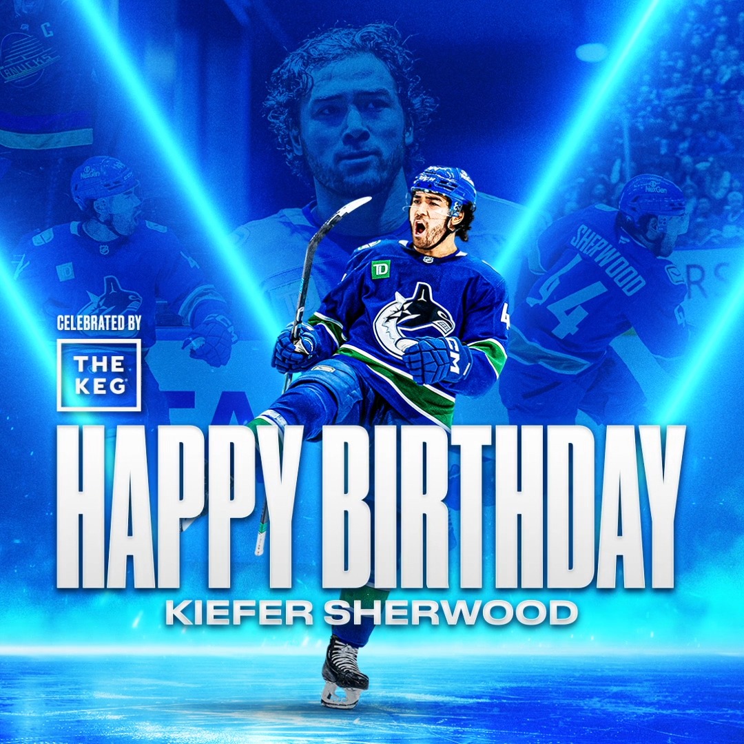 Join us in celebrating Kiefer Sherwood's birthday! 🎂 #Canucks | The Keg