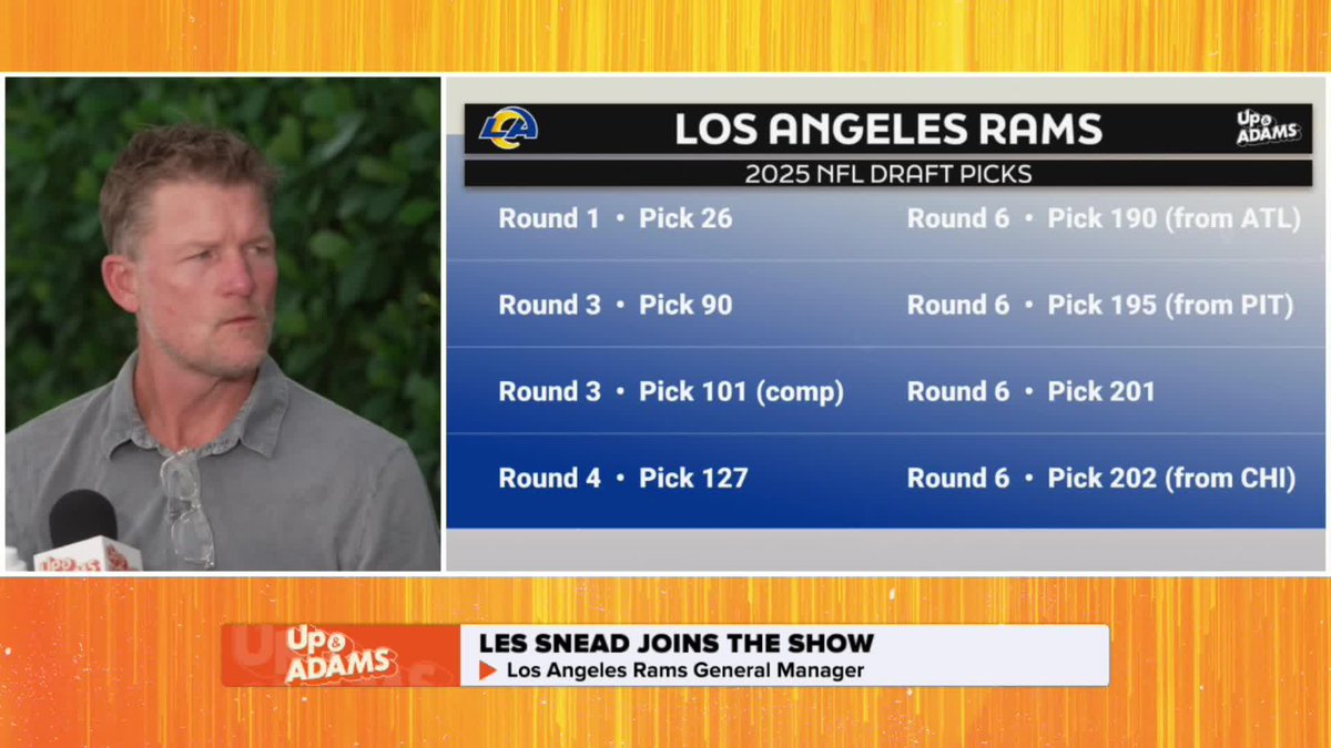 Do the Rams trade down? Read the room. 🧐 👀 Les Snead Up & Adams
