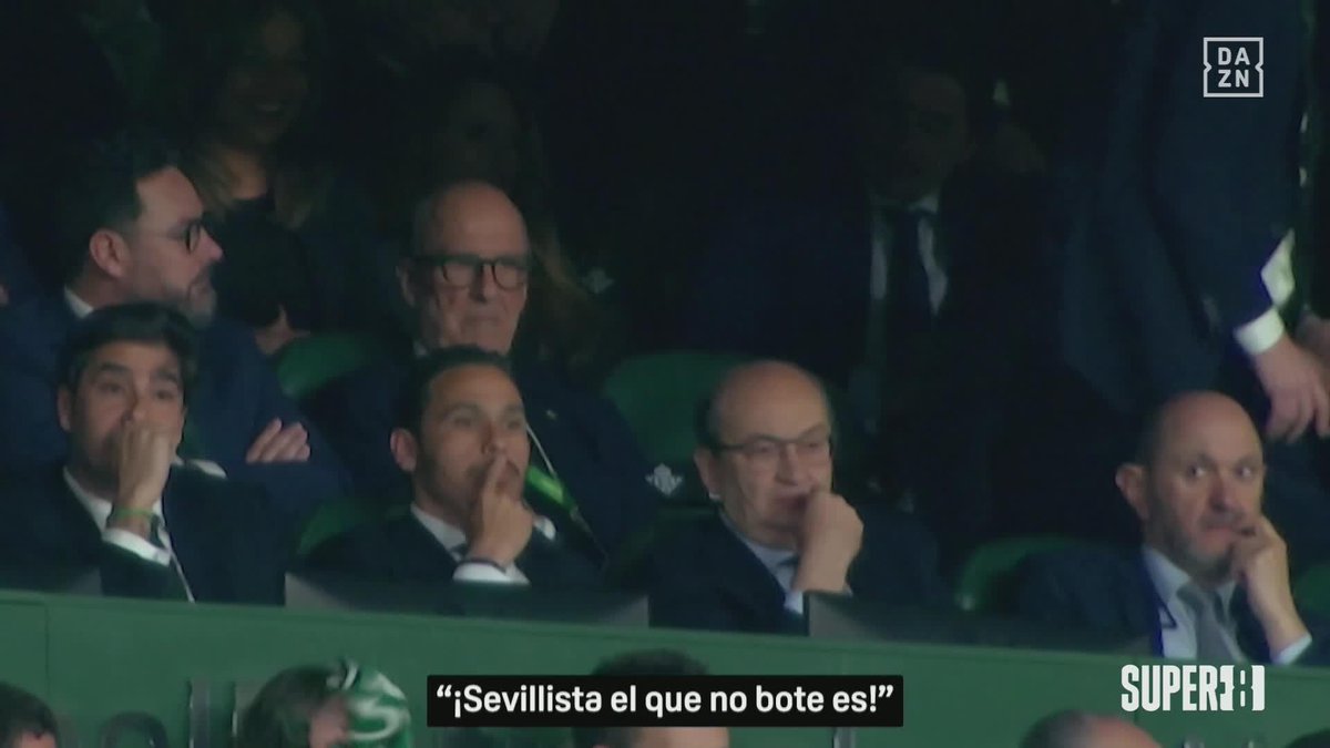 El Villamarín tampoco es sevillista porque botó también 🤯 El brutal tembleque del palco del estadio verdiblanco cuando la afición del Real Betis Balompié 🌴💚 cantó el “Sevillista el que no bote es” 😳 #Super8