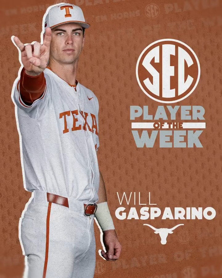 ⚾️ SEC Player of the Week: March 31 🤘 Will Gasparino Texas Baseball x #SECBSB